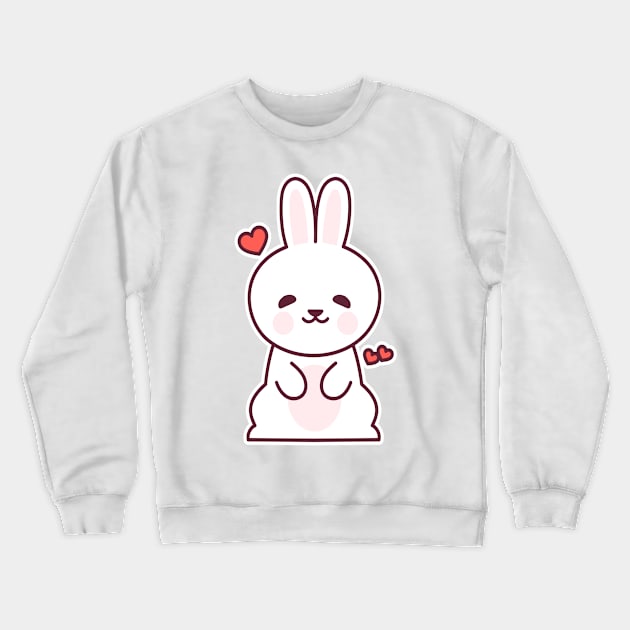 Love Struck Bunny Crewneck Sweatshirt by Hudkins